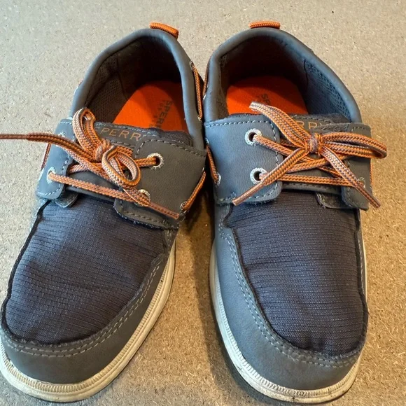 Sperry Kids Navy and Orange Sneakers - Picture 2 of 3